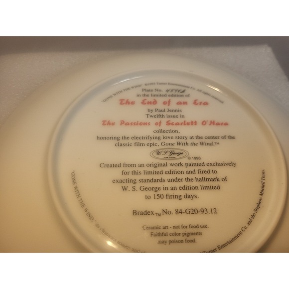 GONE WITH THE WIND The End Of An Era, Limited Edition Vintage PLATE Paul Jennis - Picture 5 of 6